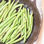 Almond green beans in a pan